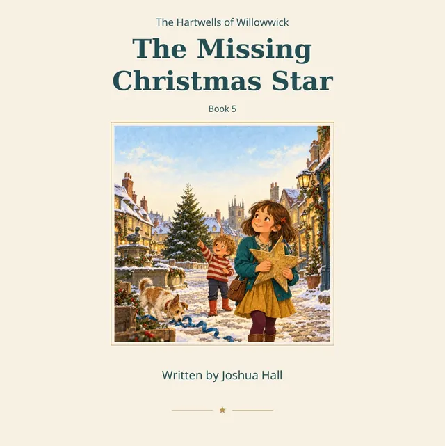 The Missing Christmas Star by Joshua Hall, with the Hartwells in snowy Willowwick.